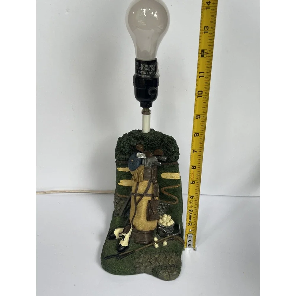 VTG 1993 Figi Graphics Golf Bag Table Desk Lamp Resin Works No Shade